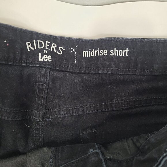 Lee Rider's Women's Plus Size 7" Black Midrise Utility Stretch Short In Rinse 18 - Picture 5 of 6